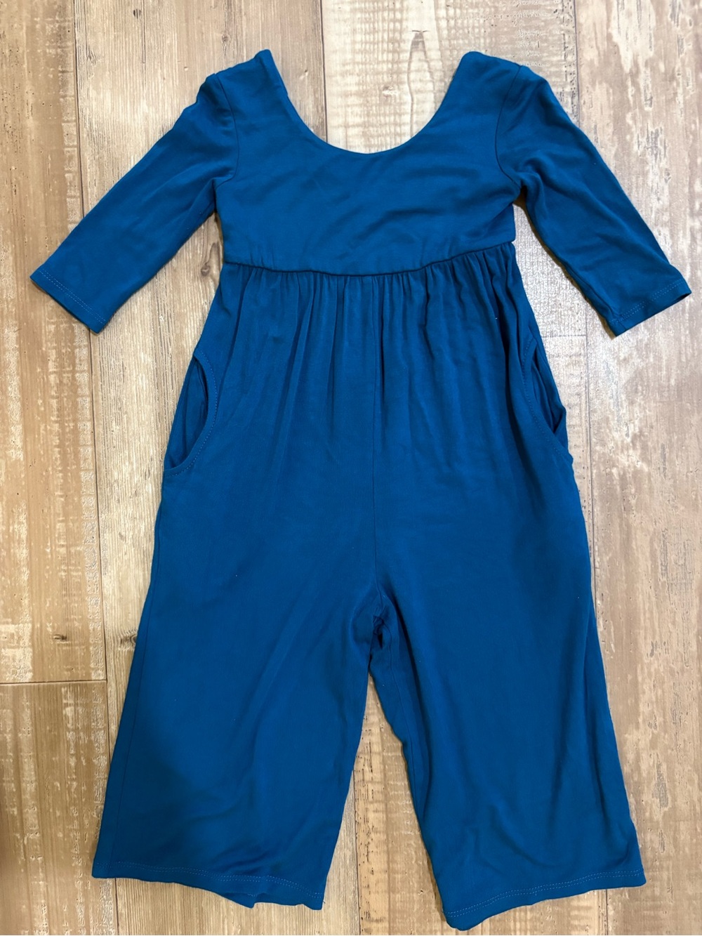 Remie Girl 3T Teal Modal Wide Leg Romper with Pockets